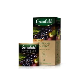 Чай Гринфилд Карэнт энд Минт черный с черной смородиной и мятой, 25 пакетиков 45г