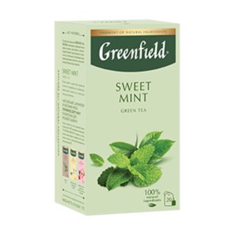 Чай Гринфилд Ол Нэйчерал Свит Минт зелёный 20пак*1,7