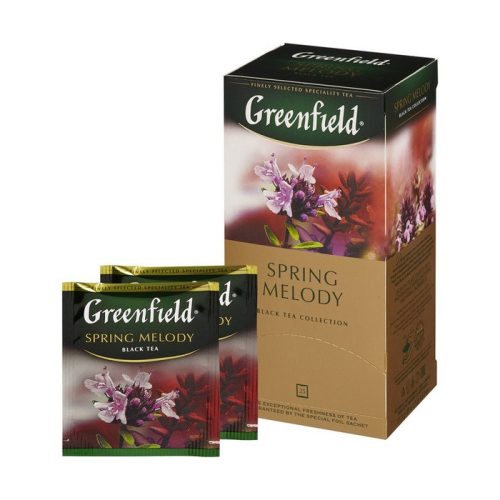 Чай Гринфилд Спринг Мелоди чёрный с чабрецом и душицей, 25пак*1,5г
