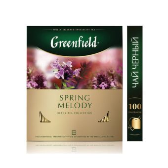 Чай Гринфилд Спринг Мелоди чёрный с чабрецом, 100г
