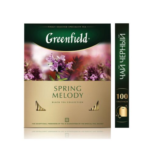 Чай Гринфилд Спринг Мелоди чёрный с чабрецом, 100г