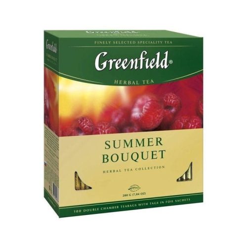 Чай Гринфилд Саммер Букет травяной малина, 100пак*2г