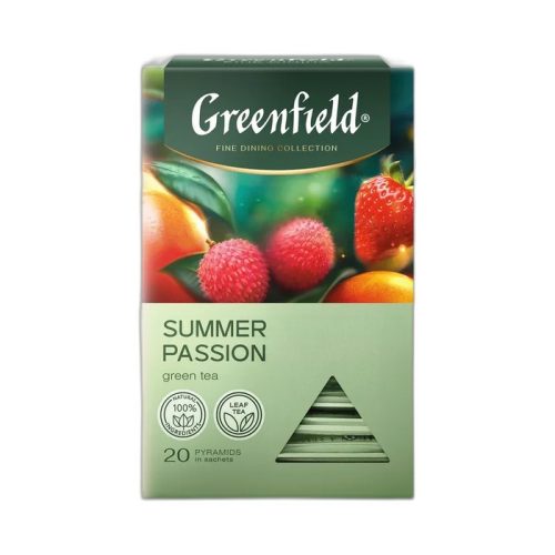 Чай Гринфилд Самма Пэшн зелёный с добавками, 20пирам*1,8г
