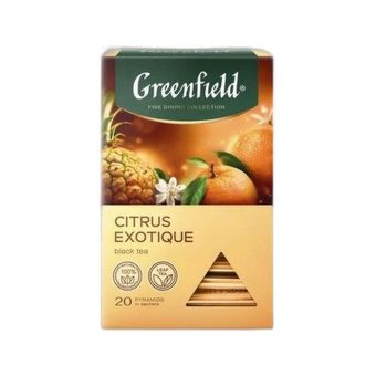 Чай Гринфилд Цитрус Экзотик чёрный с добавками, 20пирам*1,8г