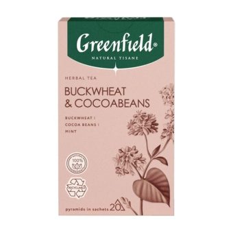 Чай Гринфилд Нейчерал Тизан Баквит энд Какаобинс гречка лакрица травяной, 20пирам*1,8г