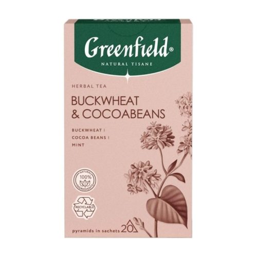 Чай Гринфилд Нейчерал Тизан Баквит энд Какаобинс гречка лакрица травяной, 20пирам*1,8г