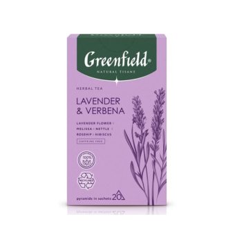 Чай Гринфилд Нейчерал Тизан Лаванда и Вербена мелисса крапива чёрный, 20пирам*1,8г