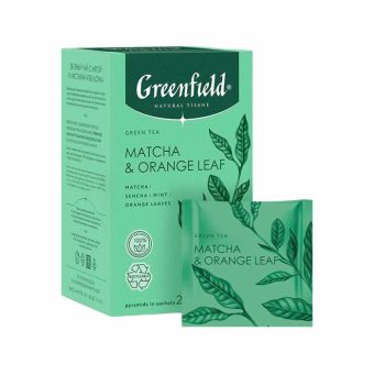 Чай Гринфилд Нейчерал Тизан Матча энд Оранж лиф сенча анис мята зелёная, 20пирам*1,8г