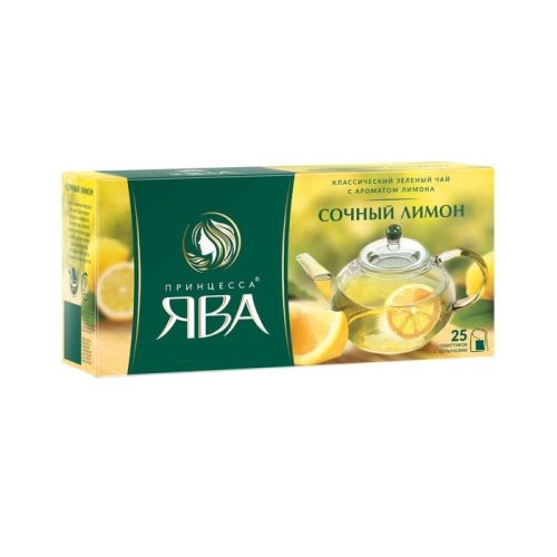 Чай Принцесса Ява сочный лимон зеленый, 25пак, 1,5г, ОРИМИ
