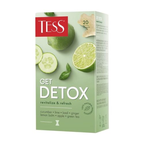 Чай Тесс Гет Детокс зеленый с ароматом лайма и огурца, 20пак, 1,5г, ОРИМИ