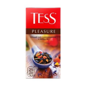 Чай Тесс Плэжа чёрный с яблоком и шиповником, 25пак*1,5г