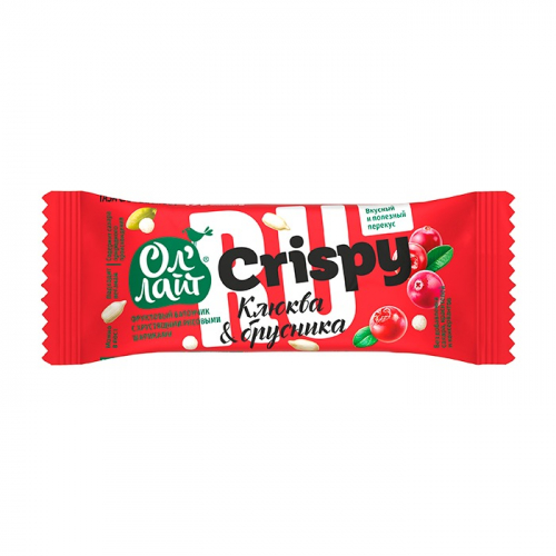 Батончик фруктовый Бионова Ол'Лайт с хрустящими рисовыми шариками и северными ягодами, 30г