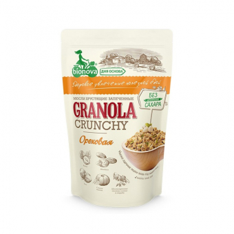 Мюсли хрустящие гранола Бионова Ореховые, 400г