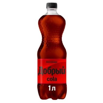 Лимонад Добрый Кола без сахара, пластиковая бутылка, 1 л