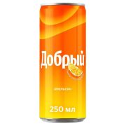 Лимонад Добрый, апельсин с витамином С, 0.25 л
