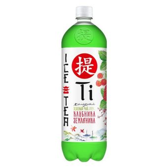 Чай Ti Зелёный Клубника Земляника, пластиковая бутылка, 1.25 л