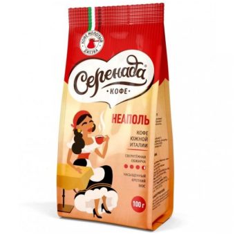 Кофе Серенада Неаполь молотый тёмной обжарки для джезвы, 100 г