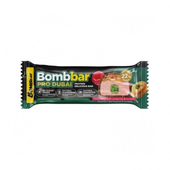 Батончик шоколадный Бомббар глазированный с фисташкой и хрустящим тестом, 35г