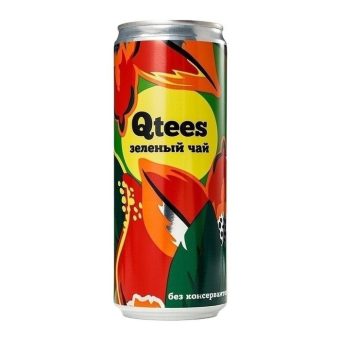 Чай Qtees Зелёный, жестяная банка, 330 мл