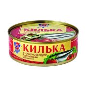 Килька балтийская обжаренная в томатном соусе 5 Морей, 240г