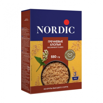 Хлопья Нордик Гречневые, 550г