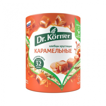 Хлебцы Dr.Korner Кукурузно-рисовые карамельные, 90г