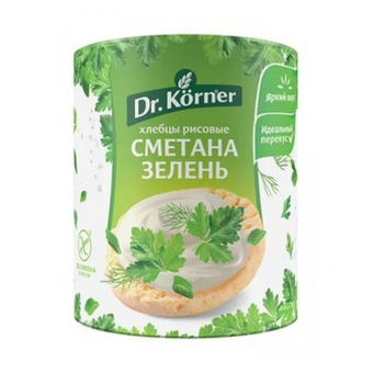 Хлебцы Dr.Korner рисовые со сметаной и зеленью, 80г