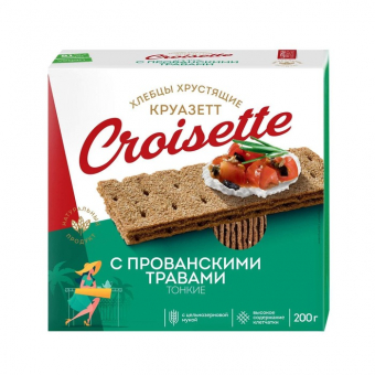 Хлебцы Круазетт тонкие ржано-пшеничные с прованскими травами, 200г