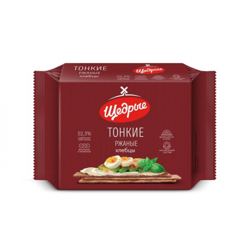 Хлебцы Щедрые тонкие ржаные, 170г