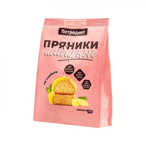 Пряники Петродиет на сорбите имбирные, 300г