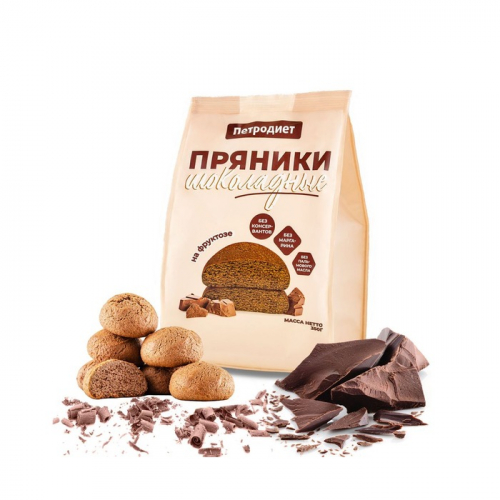 Пряники Петродиет шоколадные на фруктозе, 350г