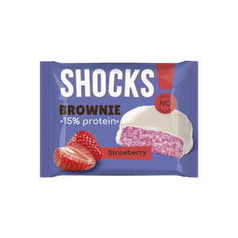 Пирожное протеиновое Брауни Протеин Рекс Шаги со вкусом клубники, 35г