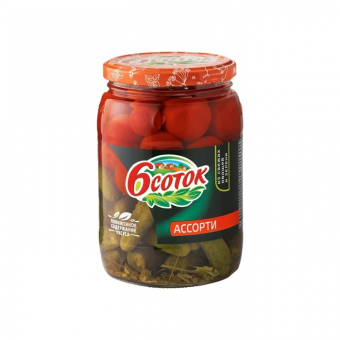 Ассорти Шесть соток Черри и корнишоны, 720мл