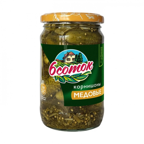 Корнишоны медовые Помидорка Шесть соток, 350мл