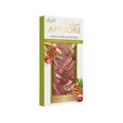 Шоколад Верность качеству Априори молочный с фисташками, пеканом и брусникой, 85г