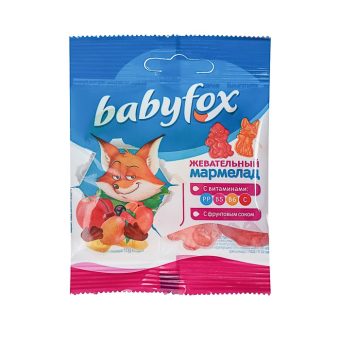 Жевательный мармелад КДВ БэбиФокс с витаминами ассорти, 30 г