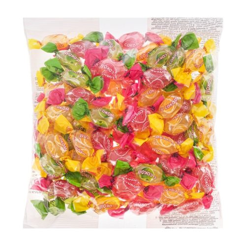 Карамель леденец КДВ с фруктовым началом ассорти с соком, 1кг