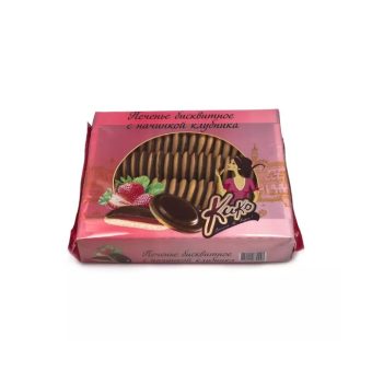 Печенье Кинельский кондитер Кико в темной глазури с клубникой, 1,2кг
