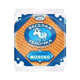 Вафли КИО Веселая телочка со сгущённым молоком, 150г