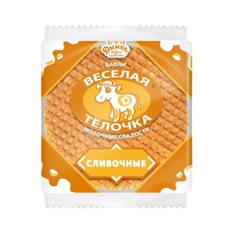 Вафли КИО Веселая телочка со сливками, 150г