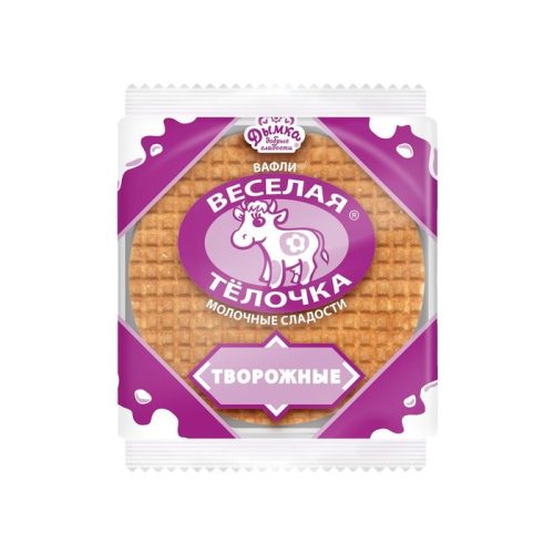 Вафли КИО Веселая телочка творожные, 150г
