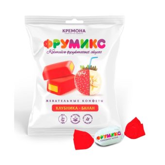 Жевательные конфеты Конфитой Фрумикс клубника и банан, 45г
