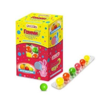 Жевательная резинка Конфитой Гамми Фрут шарики в блистере, 12г