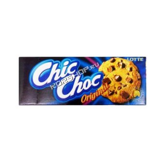 Печенье Лотте Чик Чок песочное с кусочками шоколада, 90г