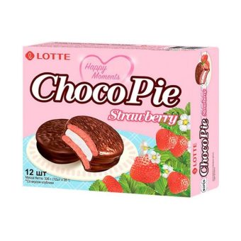 Пирожное Лотте Чоко Пай в шоколадной глазури со вкусом клубники, 336г