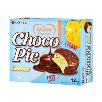 Пирожное Лотте Чоко Пай в шоколадной глазури со вкусом сыра, 168г