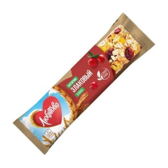 Батончик злаковый Любятово клюква, 27г