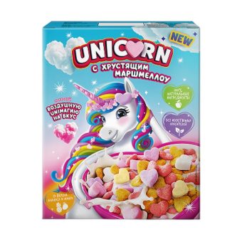 Готовый завтрак Любятово Юникорн Хрустящий маршмеллоу, манго и ананас, 160г