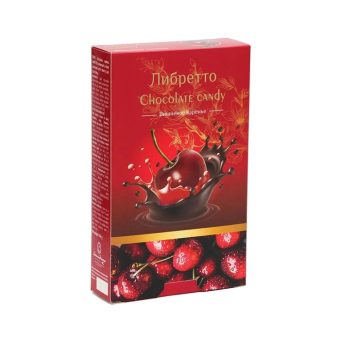 Конфеты Либретто Марми в темной шоколадной глазури с начинкой вареная вишня, 144г