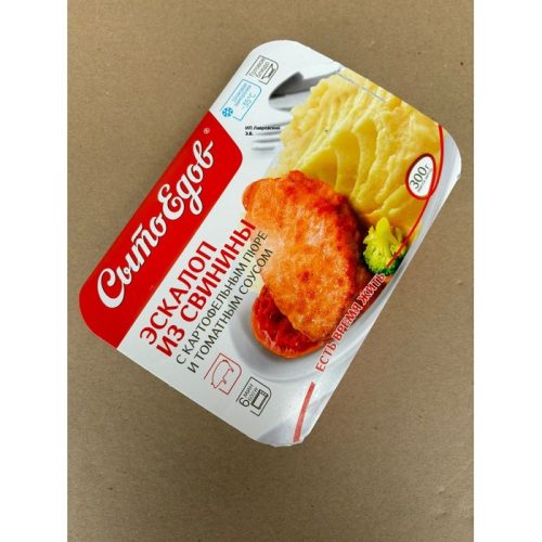 Эскалоп Сытоедов из свинины с картофельным пюре и томатным соусом, 300 г
